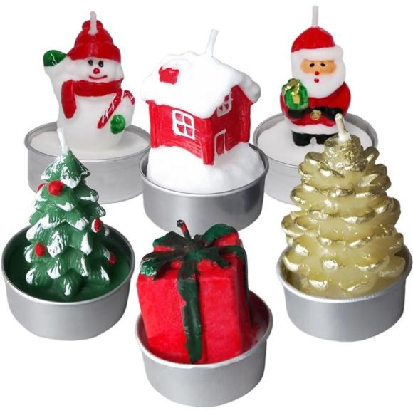 Set of 6 Christmas Candles Gift | Tealights Candles |  Christmas Decorations - Picture 8 of 9